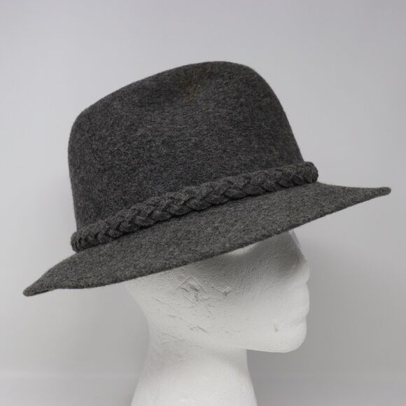 Men's Mallory by Stetson Pure Wool Fedora Gray Braided Band Size 7 - 7 1/8 Med - Picture 2 of 6